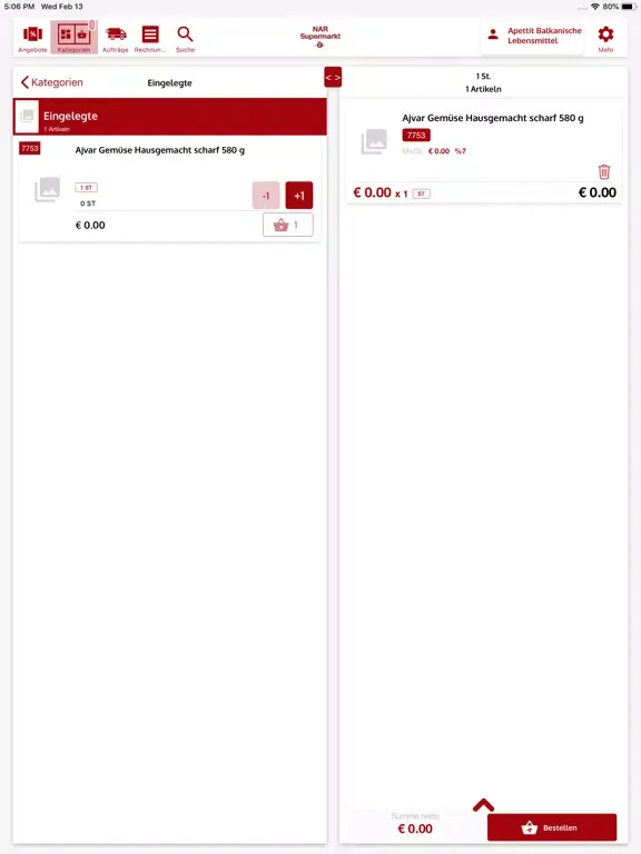 Nar Market iPad  Ekran Görüntüleri